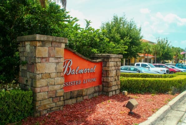 Signage for Balmoral Assisted Living with landscaping