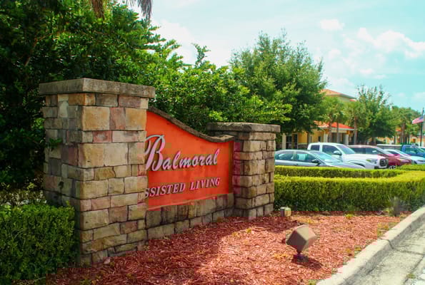Signage for Balmoral Assisted Living with landscaping