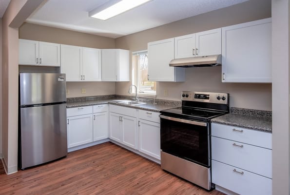 Bright and spacious kitchen with modern appliances.