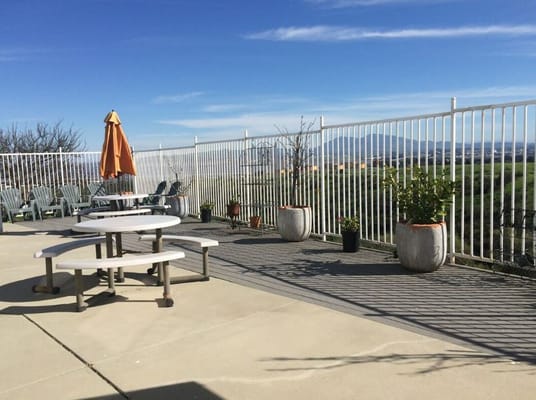 Outdoor seating area with a beautiful view