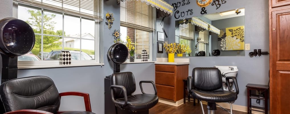 Interior view of a hair salon within the facility