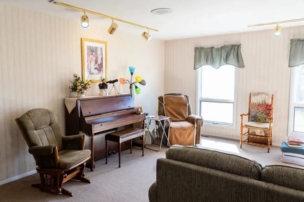 Cozy common area with seating and decor