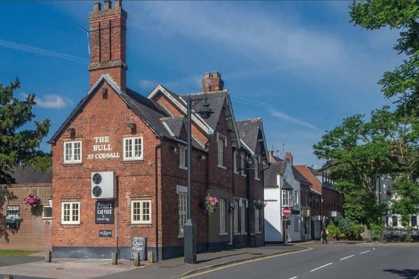 A charming view of The Bull pub in Codsall