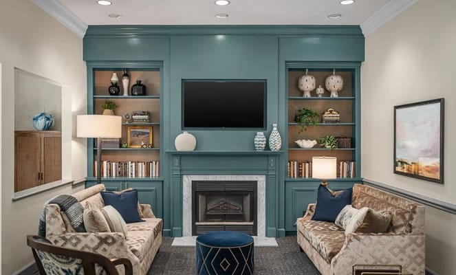 A cozy common area with comfortable seating