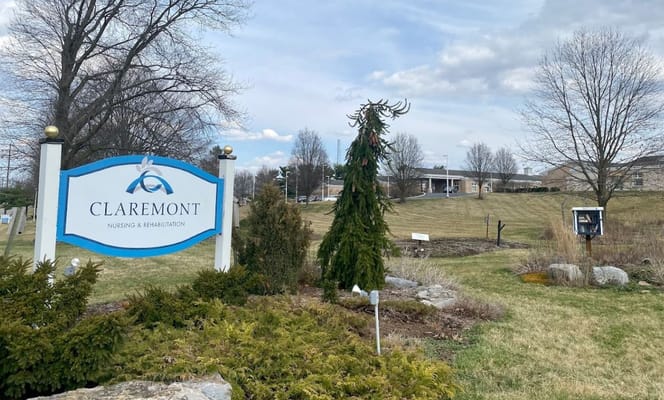 Exterior sign of Claremont Nursing & Rehabilitation
