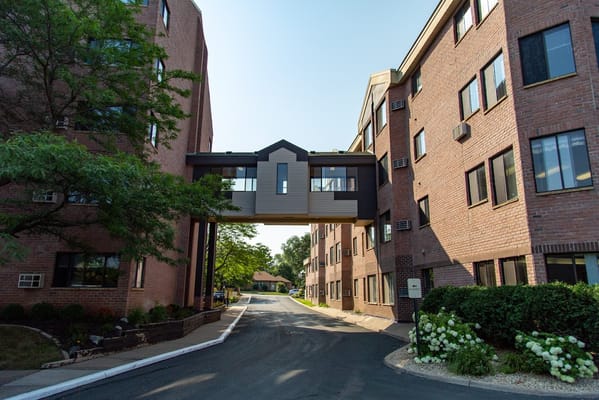 Exterior view of Copperfield Hill Senior Living buildings