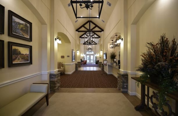 Welcoming lobby of Ella Springs Senior Living Community