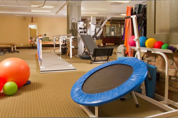 Rehabilitation equipment in a fitness area