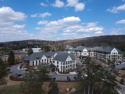 Aerial view of Fleming Farms Senior Living facility
