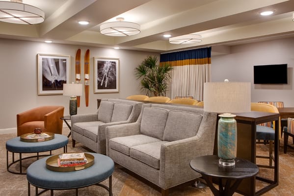 Comfortable common area with seating and decor