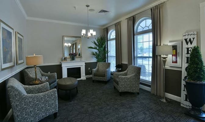Comfortable seating area in a senior living facility