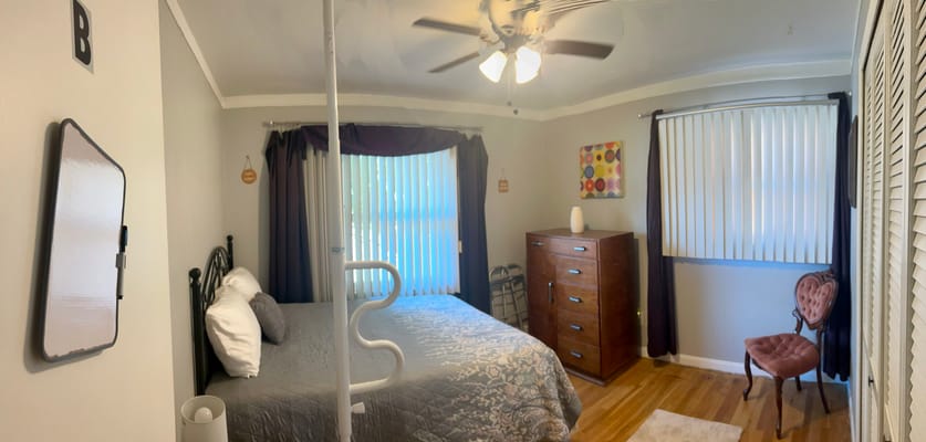 Cozy resident room with bed and furnishings