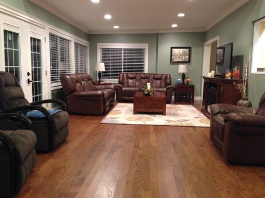 A cozy common area with seating and decor