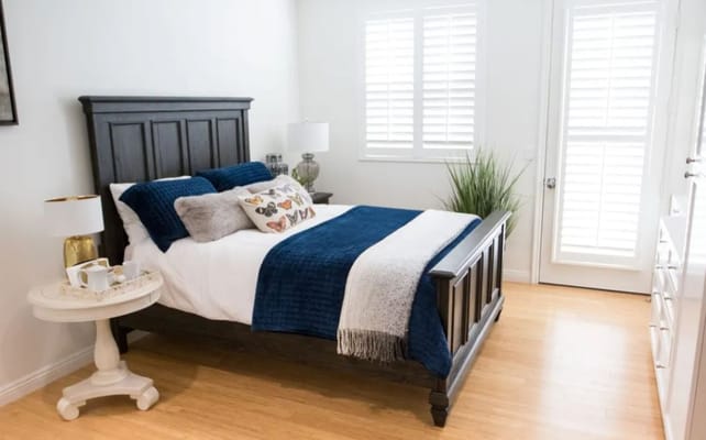 Cozy private bedroom with modern decor