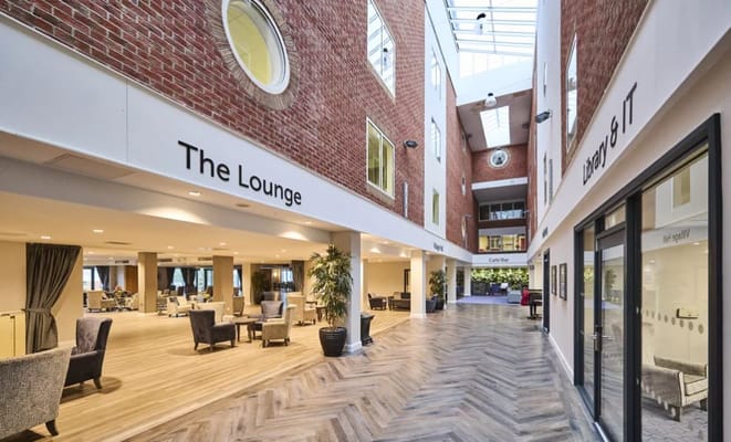 Interior view of a lounge area with seating