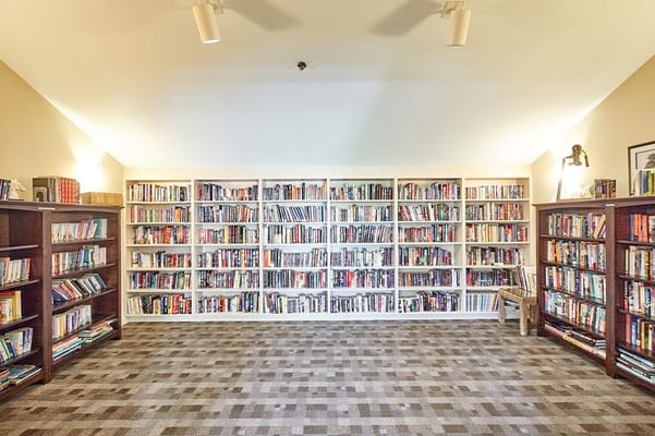 Interior view of a library filled with books