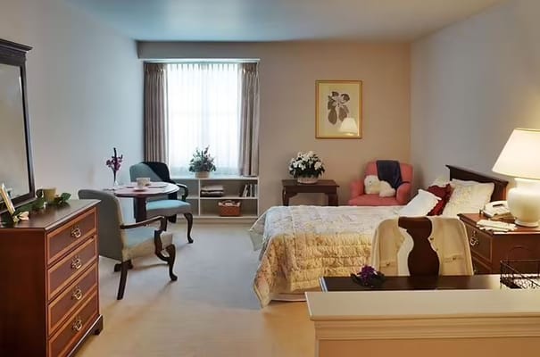 Cozy private resident room with furnishings