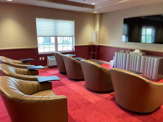 Interior view of a lounge area with seating