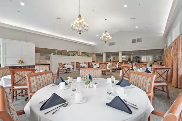 Elegant dining room set for residents