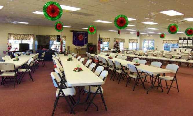 Interior common area decorated for an event
