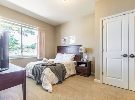 Cozy interior of a private resident room