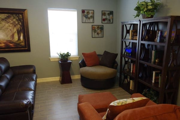 Cozy common area with comfortable seating and decor