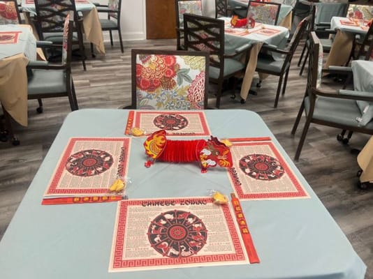 Dining table set for a celebration event