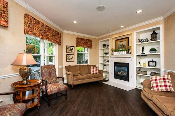 Living room featuring comfortable seating and a fireplace