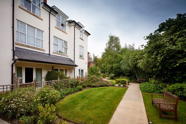 View of the garden path and exterior of South Lodge