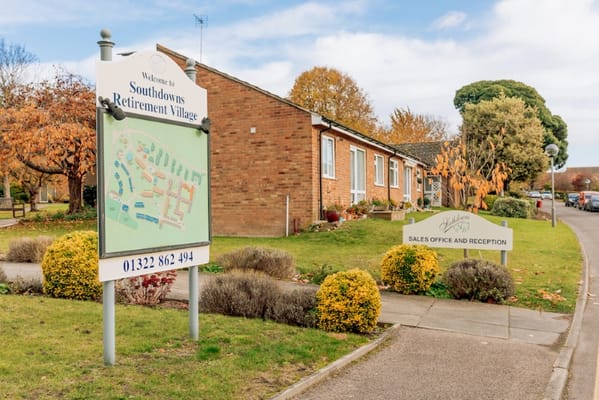 Signage at Southdowns Retirement Village welcoming visitors
