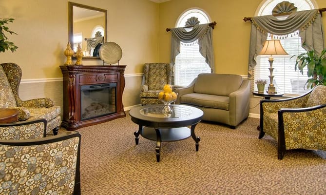 Cozy lounge area with comfortable seating and decor