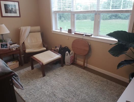 Cozy resident room with a lounge chair and plants