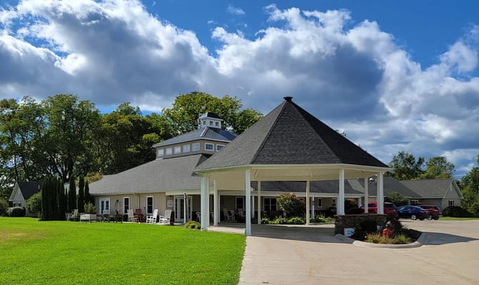 Exterior view of the entrance to Tecumseh Place Assisted Living