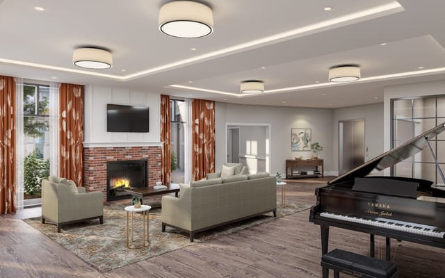 Bright and inviting common area with a piano