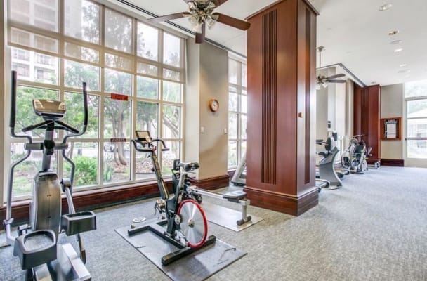Interior view of fitness equipment in a wellness area