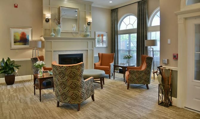 Seating area in the lobby of TigerPlace senior living facility