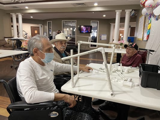 Residents participating in an activity in the facility
