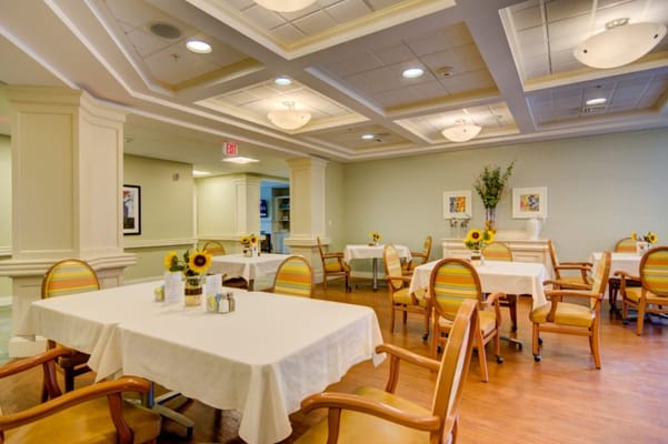Interior dining room with tables and chairs