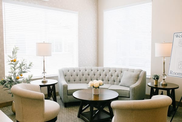 Comfortable common area with seating and decor