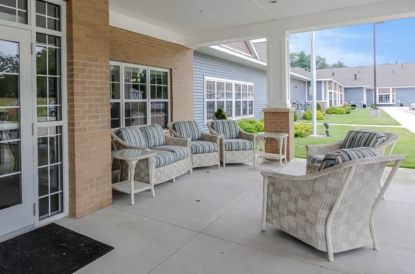 Outdoor seating area with comfortable chairs