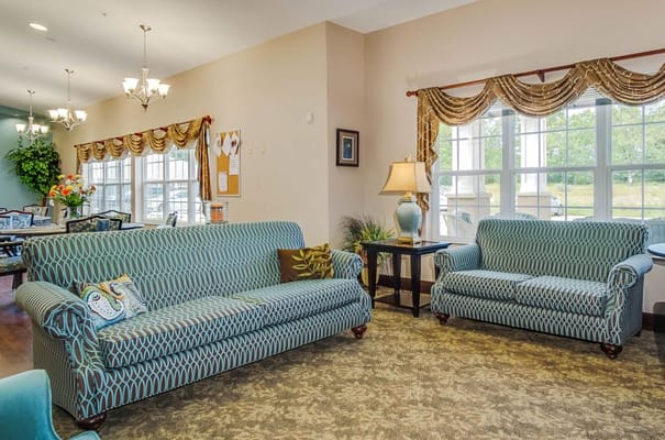 Cozy common area with comfortable seating and natural light
