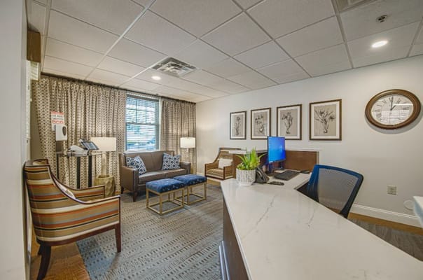 Bright interior of a cozy common area