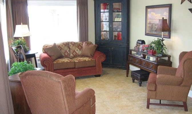 Cozy common area with seating and decor