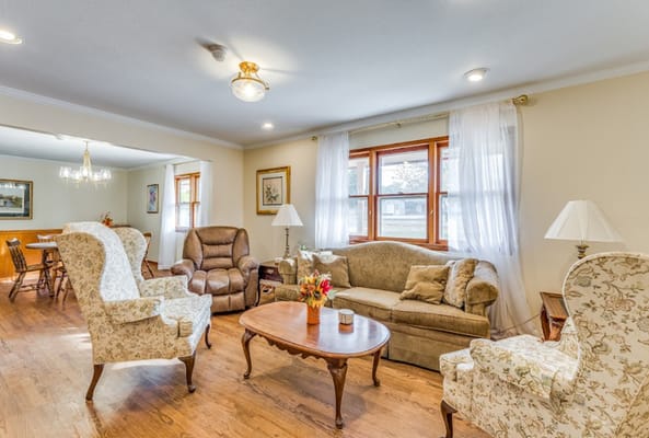 Bright common area with comfortable seating