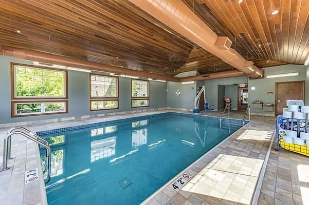 Indoor swimming pool with natural light