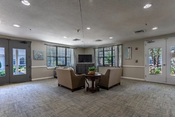 Common area with seating and natural light