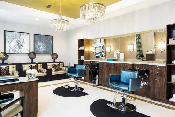 Stylish hair salon interior with modern decor