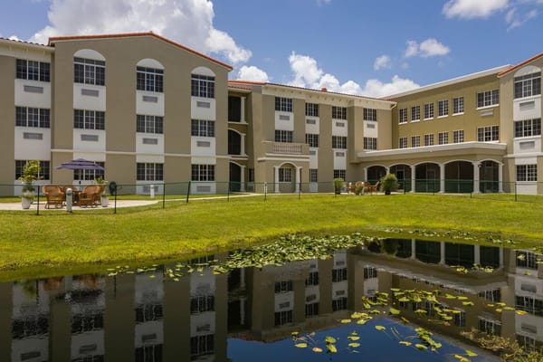 Exterior view of DeSoto Palms Assisted Living Community building