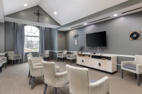 Cozy common area with seating for residents