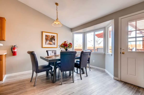 Modern dining room with elegant table setting